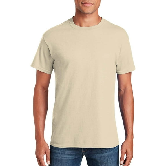 Gildan - Short Sleeve T-Shirt for Men's – 4XL Size | 100% Heavy Cotton Crew Neck Tee, Assorted Color T-Shirt, 5.3 Oz | Single Pack - Sand