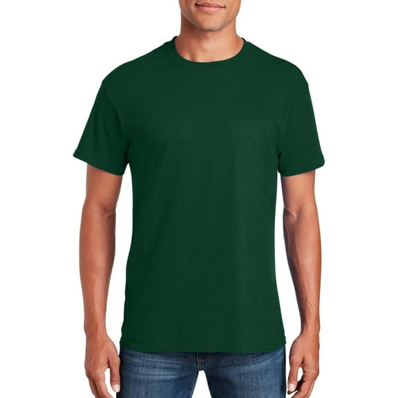 Gildan - Short Sleeve T-Shirt for Men's - L Size | 100% Heavy Cotton Crew Neck Tee, Assorted Color T-Shirt, 5.3 Oz | Single Pack - Forest Green