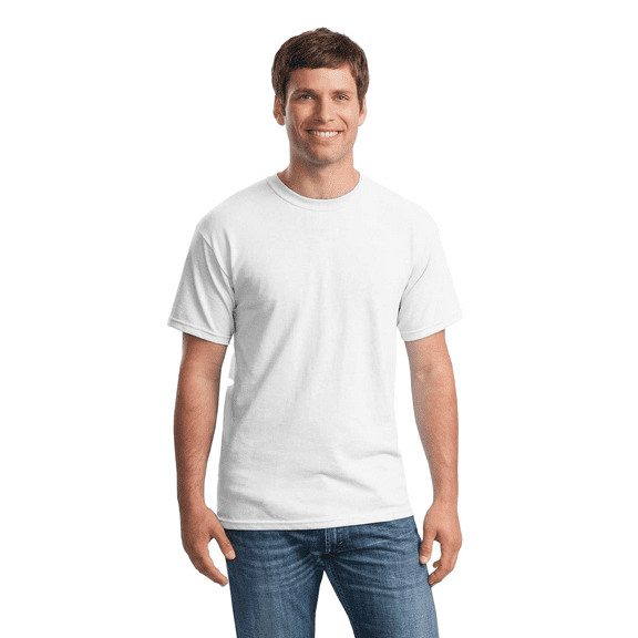 Gildan - Short Sleeve T-Shirt for Men's - L Size | 100% Heavy Cotton Crew Neck Tee, Assorted Color T-Shirt, 5.3 Oz | Single Pack - White