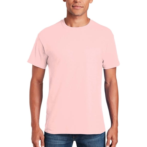 Gildan - Short Sleeve T-Shirt for Men's - M Size | 100% Heavy Cotton Crew Neck Tee, Assorted Color T-Shirt, 5.3 Oz | Single Pack - Light Pink