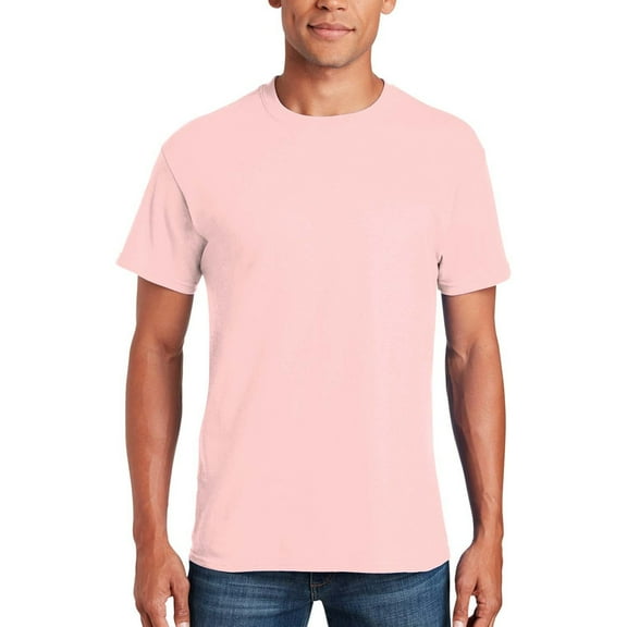 Gildan - Short Sleeve T-Shirt for Men's - XL Size | 100% Heavy Cotton Crew Neck Tee, Assorted Color T-Shirt, 5.3 Oz | Single Pack – Light Pink