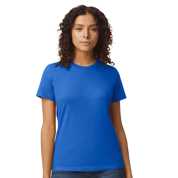 Gildan Short Sleeve T-Shirt for Women, Softstyle Midweight Crewneck Classic Tee, Royal, Size-2XL
