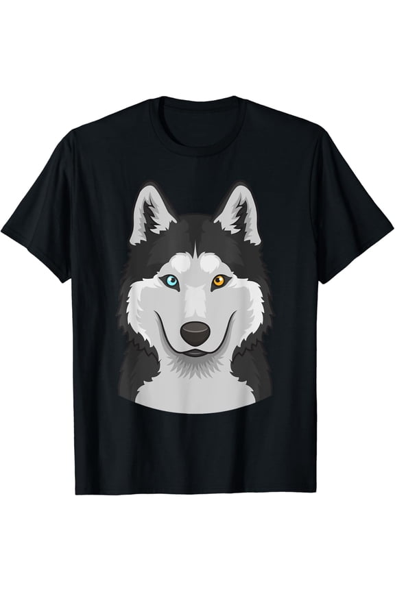 Siberian Husky Face Cute blue-brown eyes Dog Husky T-Shirt