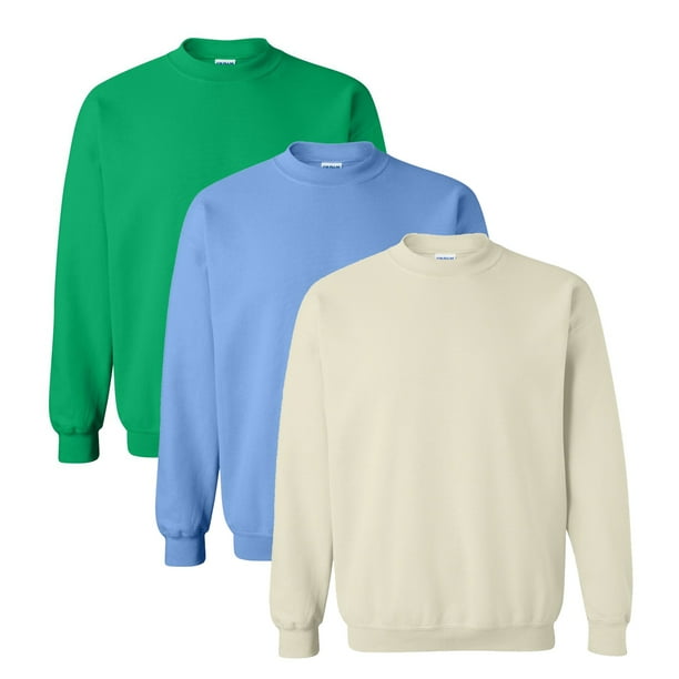 Gildan Heavy Blend Unisex Sweatshirt Warmth Pullover Fleece Casual Sweater in Assorted Colors 8oz 50 Cotton 50 Polyester Pack of 3 Size M Adult