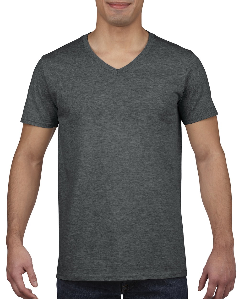 Gildan Soft Style V-Neck DkHth - Walmart.com
