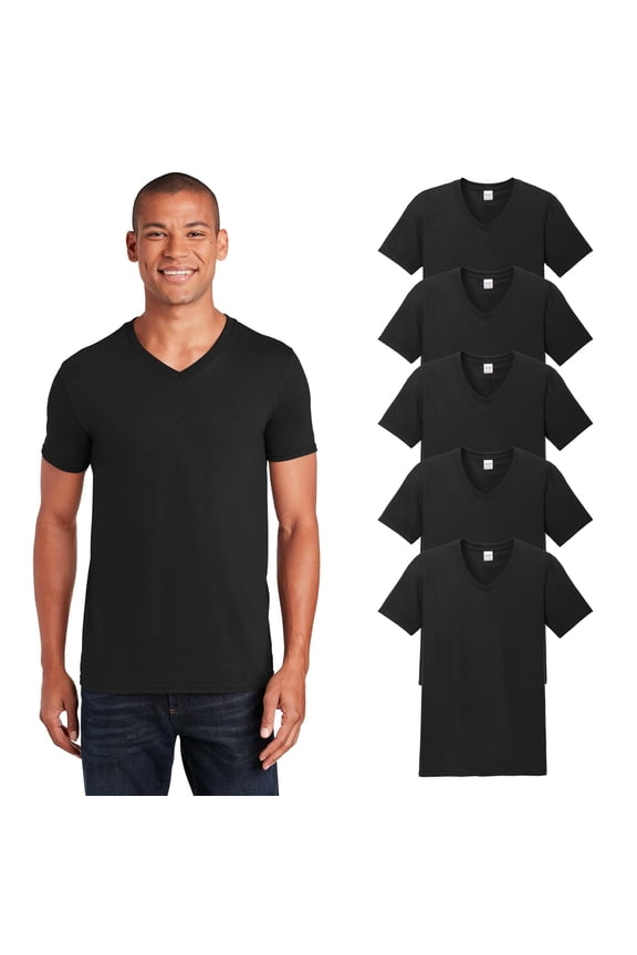 Soft style V-Neck Tee 3 Pack Black, Durable Lightweight Men’s T-Shirts, Size S-5XL