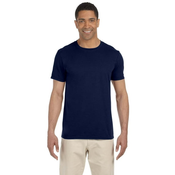 Gildan G640 Adult Softstyle T-Shirt, Navy, L, Pack Of 5, Mens T-Shirts