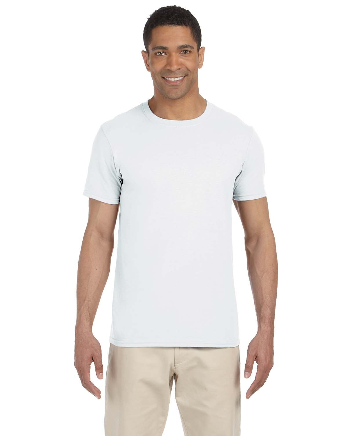 Gildan G640 Adult Softstyle T-Shirt, White, S, Pack Of 5, Mens T-Shirts