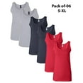 thumbnail image 1 of Gildan Softstyle Assorted Tank Top for Women, Ladies Sleeveless Casual Colorful Tank, 6 Pack Size-L, 1 of 1