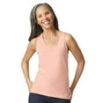 thumbnail image 1 of Gildan Softstyle CVC Racerback Tank Top for Women, Semi-Fitted Sleeveless Shirt, Dusty Rose, S-2XL, 1 of 5
