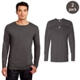 thumbnail image 1 of Gildan Softstyle Cotton Long Sleeve T-Shirt, Narrow Width Casual Charcoal Men’s Tee, 2 Pack, S, 1 of 5