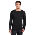 thumbnail image 1 of Gildan Softstyle Cotton with Long Sleeve T-Shirt, Crewneck Rib Collar Black Tee, S, 1 of 5