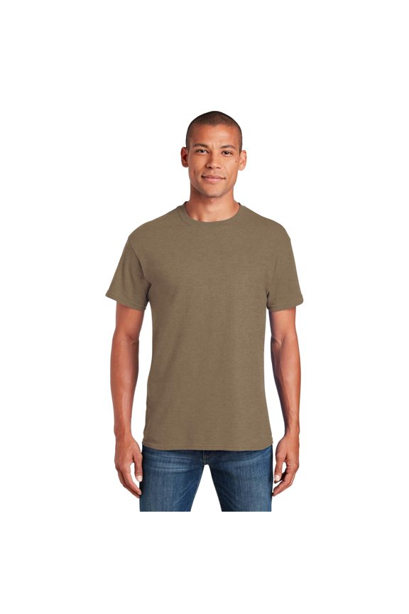 Softstyle Crewneck CVC T-Shirts, 60/40 Cotton/Polyester Adult Short Sleeve Tee, L Dune Mist
