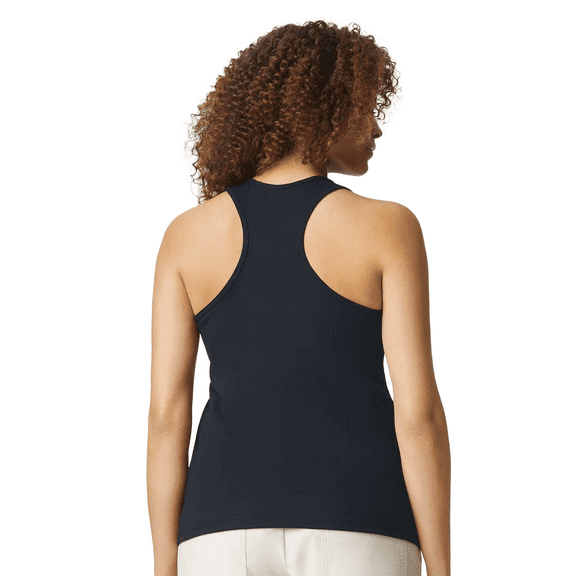 Gildan Softstyle Cvc Racerback Tank Top, Women's Sleeveless Semi-Fitted Tank, Pitch Black, L