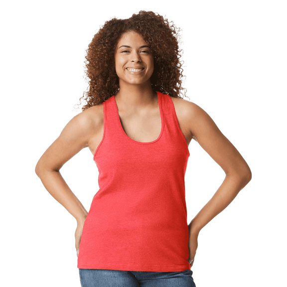 Gildan Softstyle Cvc Racerback Tank Top, Women's Sleeveless Semi-Fitted Tank, Red Mist, L