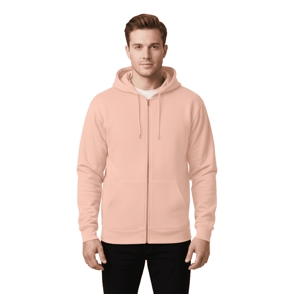 Gildan Softstyle Full-Zip Hooded Sweatshirt, Men's Fleece Pullover Dusty Rose Hoodie, 2XL