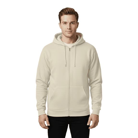 Gildan Softstyle Full-Zip Hooded Sweatshirt, Men's Fleece Pullover Sand Hoodie, S