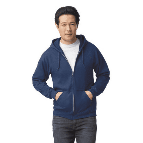 Gildan Softstyle Full-Zip Hoodie, Ring-Spun Cotton Midweight Fleece Sweatshirt, Navy, XL