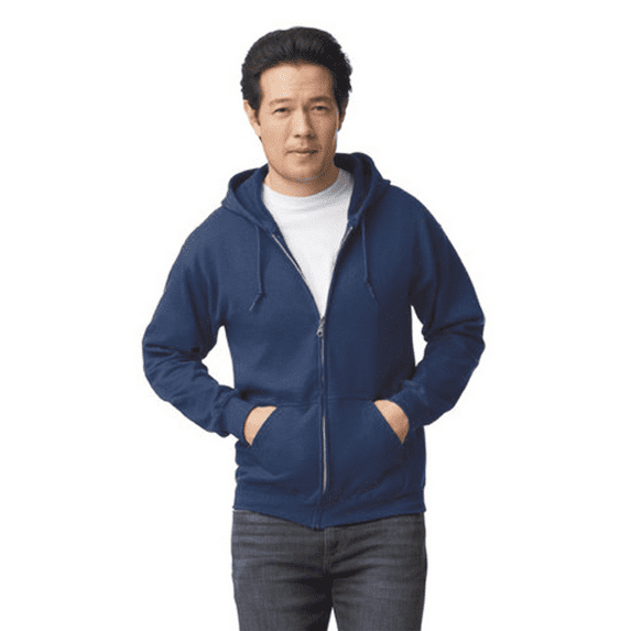 Gildan Softstyle Full-Zip Hoodie, Ring-Spun Cotton Midweight Fleece Sweatshirt, Navy, XL