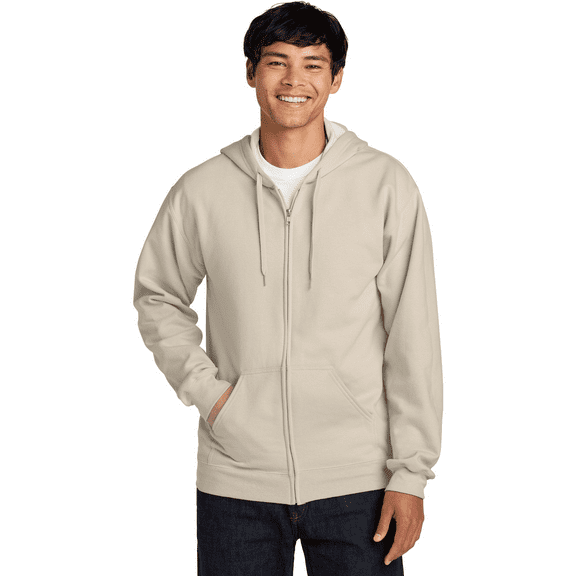 Gildan Softstyle Full-Zip Hoodie, Ring-Spun Cotton Midweight Fleece Sweatshirt, Sand, XL
