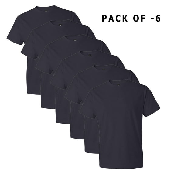 Gildan - Softstyle Lightweight Short Sleeve T-Shirt For Men | Casual T-Shirts For Regular Use, 4.5oz 100% Ring-Spun Cotton, Navy Color, Pack Of 6, Size L