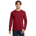 thumbnail image 1 of Gildan Softstyle Men's Crewneck Long Sleeve T-Shirt, Lightweight Modern Classic Fit, Cherry Red, M, 1 of 5