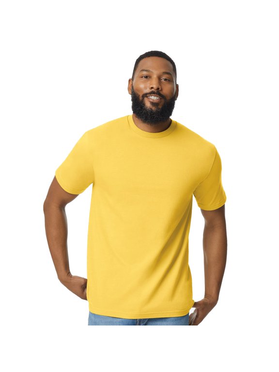 Softstyle Men's Midweight T-Shirt, Short Sleeve Classic Fit Cotton Tee, Daisy, 2XL