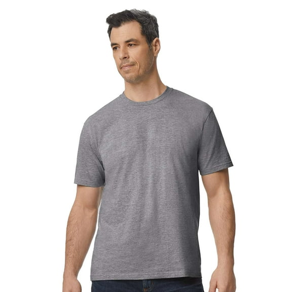 Gildan Softstyle Men's Midweight T-Shirt, Short Sleeve Classic Fit Cotton Tee, Graphite Heather, M