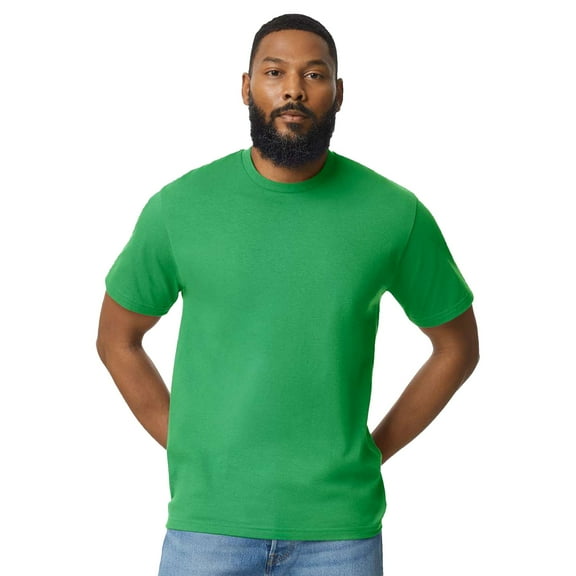 Gildan Softstyle Men's Midweight T-Shirt, Short Sleeve Classic Fit Cotton Tee, Irish Green, XL