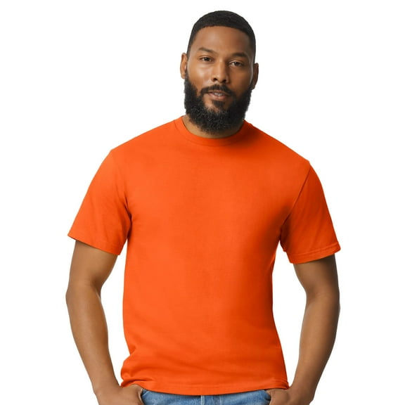 Gildan Softstyle Men's Midweight T-Shirt, Short Sleeve Classic Fit Cotton Tee, Orange, L