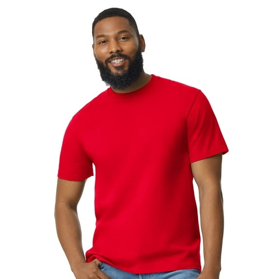 Gildan Softstyle Men's Midweight T-Shirt, Short Sleeve Classic Fit Cotton Tee, Red, M