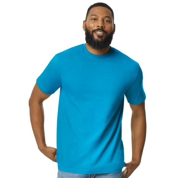 Gildan Softstyle Men's Midweight T-Shirt, Short Sleeve Classic Fit Cotton Tee, Sapphire, XL