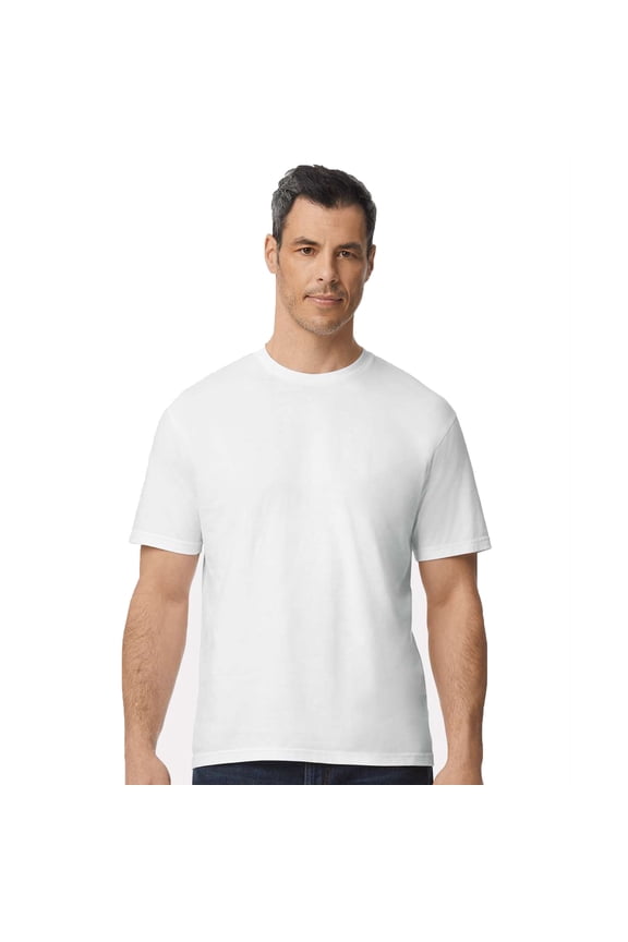 Softstyle Men's Midweight T-Shirt, Short Sleeve Classic Fit Cotton Tee, White, 3XL