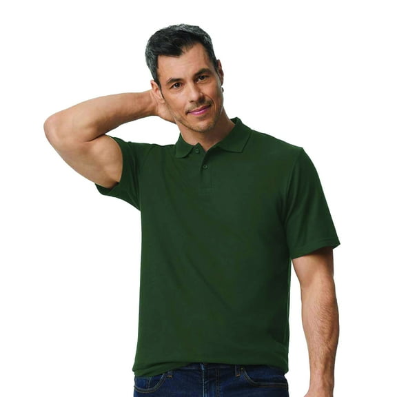 Gildan Softstyle Men's Pique Polo Shirt, Forest Green, Sizes S-3XL, Short Sleeve, Classic, 100 Cotton