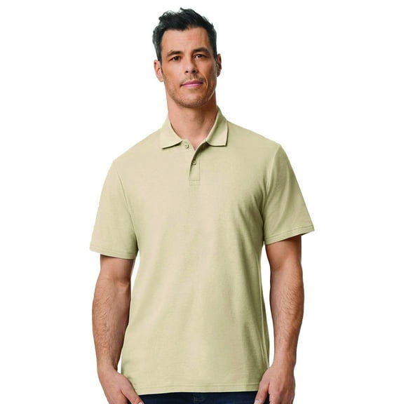 Gildan Softstyle Men's Pique Polo Shirt, Sand, Sizes S-3XL, Short Sleeve, Classic, 100 Cotton