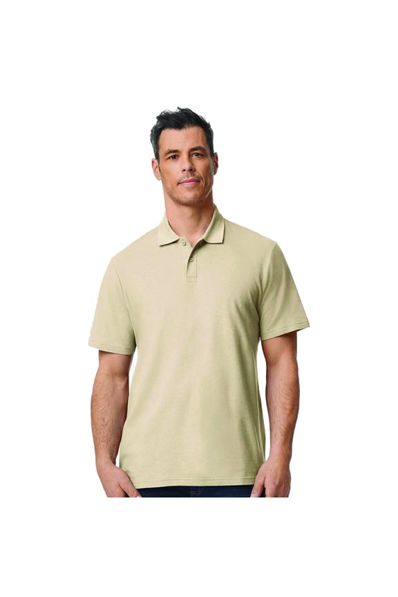 Softstyle Men's Pique Polo Shirt, Sand, Sizes S-3XL, Short Sleeve, Classic, 100 Cotton