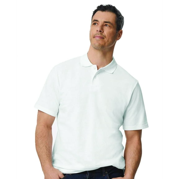 Gildan Softstyle Men's Pique Polo Shirt, White, Sizes S-3XL, Short Sleeve, Classic, 100 Cotton