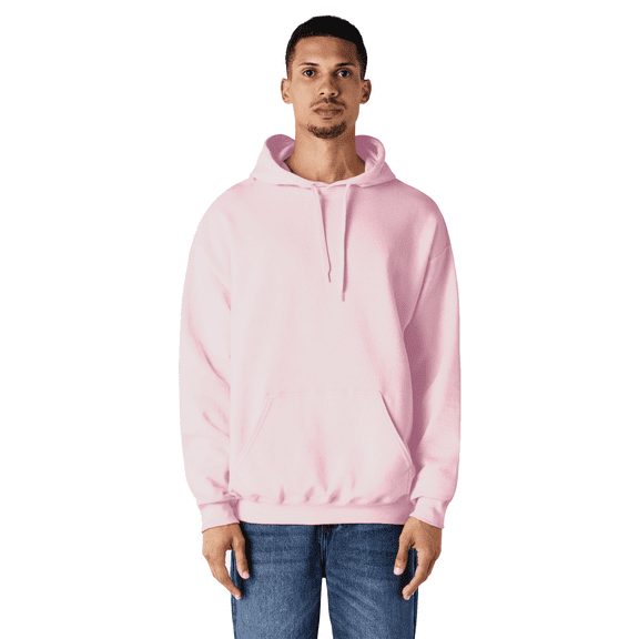 Gildan Men's Softstyle Midweight Hooded Sweatshirt, Classic Fit Fleece Hoodie, Light Pink, S