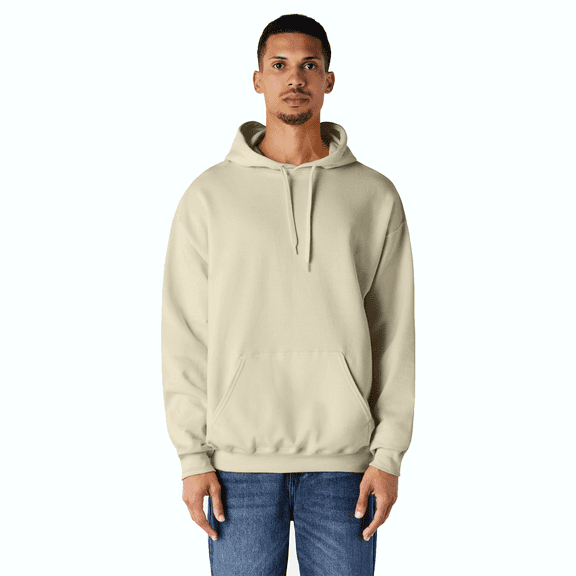 Gildan Men's Softstyle Midweight Hooded Sweatshirt, Classic Fit Fleece Hoodie, Sand, XL
