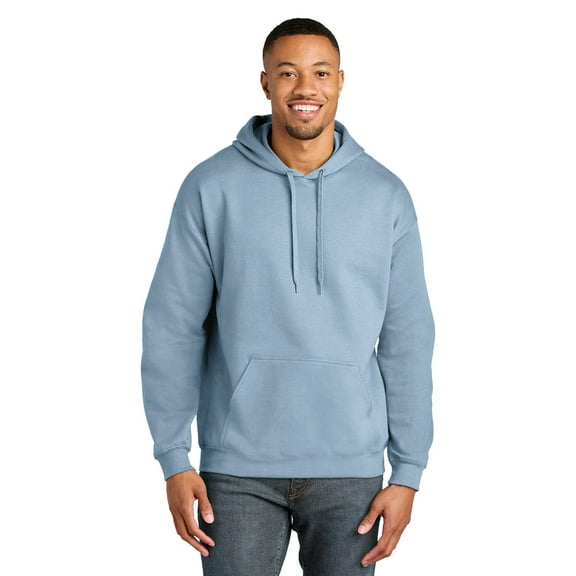 Gildan Men's Softstyle Midweight Hooded Sweatshirt, Classic Fit Fleece Hoodie, Stone Blue, XL