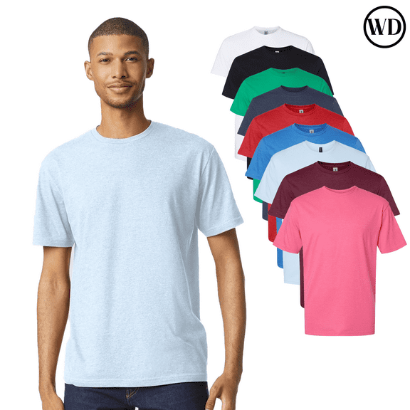 Gildan Softstyle Midweight Short Sleeve Cotton T-Shirt for Adult, Pack of 12, Multicolor, M