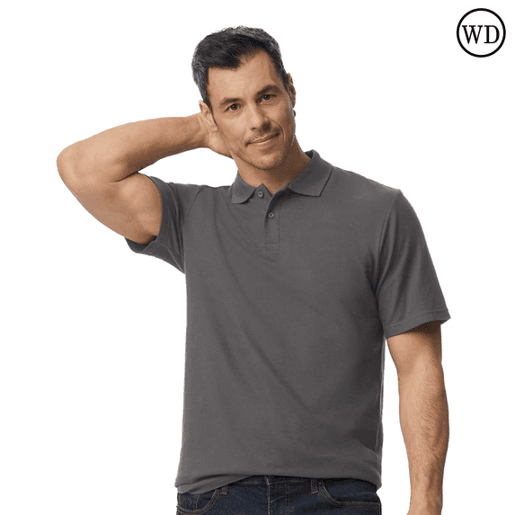 Gildan Softstyle Pique Polo for Adults, Modern Classic Fit, Short Sleeve Casual Polo Shirt, Charcoal, 2XL
