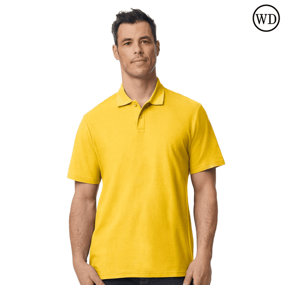 Gildan Softstyle Pique Polo for Adults, Modern Classic Fit, Short Sleeve Casual Polo Shirt, Daisy, M