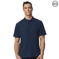 thumbnail image 1 of Gildan Softstyle Pique Polo for Adults, Modern Classic Fit, Short Sleeve Casual Polo Shirt, Navy, L, 1 of 5