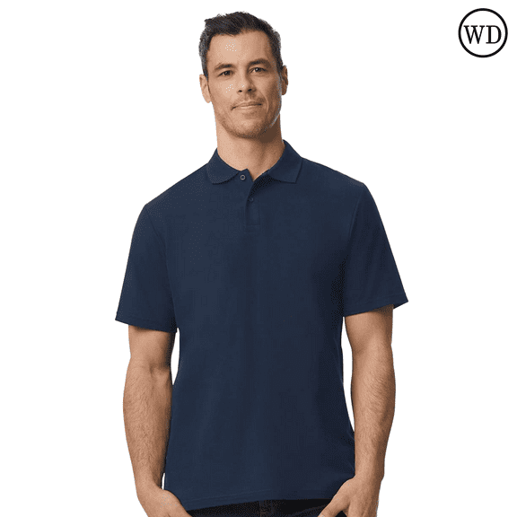 Gildan Softstyle Pique Polo for Adults, Modern Classic Fit, Short Sleeve Casual Polo Shirt, Navy, M