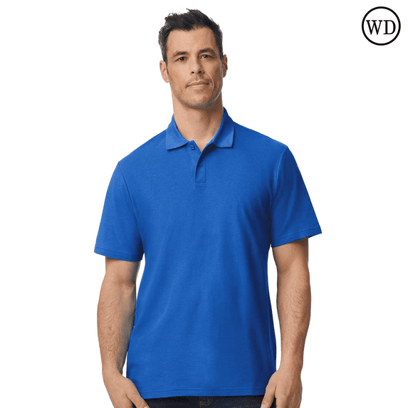 Gildan Softstyle Pique Polo for Adults, Modern Classic Fit, Short Sleeve Casual Polo Shirt, Royal, S