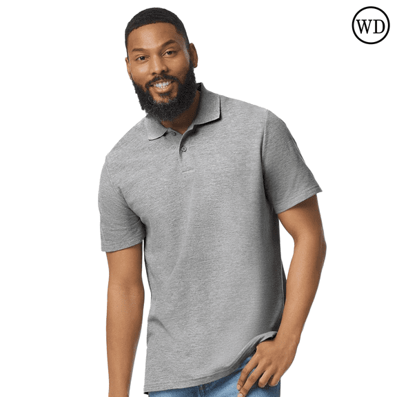 Gildan Softstyle Pique Polo for Adults, Modern Classic Fit, Short Sleeve Casual Polo Shirt, Sport Grey, L