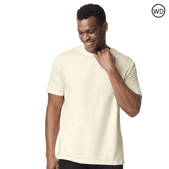 Gildan Softstyle T-Shirt, Men's Crewneck Tee for Arts and Craft, 100 Ring-Spun Cotton, Off White, S