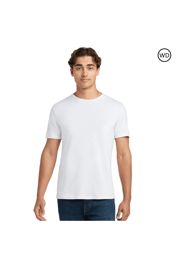 Softstyle T-Shirt, Men's Crewneck Tee for Arts and Craft, 100 Ring-Spun Cotton, White, L