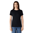thumbnail image 1 of Gildan Softstyle Taped Neck T-Shirt for Women, Short Sleeve Semi-Fitted Tee, Black, S, 1 of 6